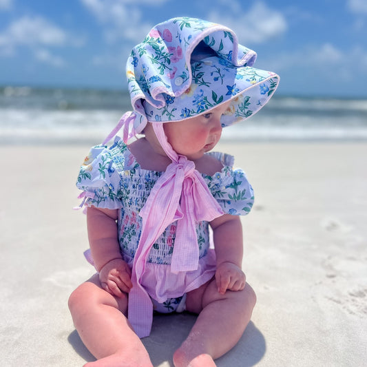 SMOCKED HARPER FLORAL 1PC SWIM