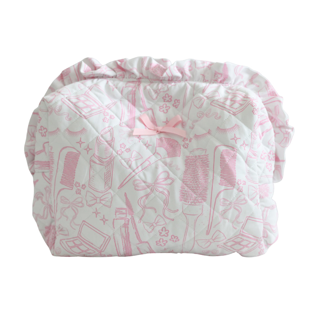 MAKEUP TOILE QUILTED ZIPPERED POUCH