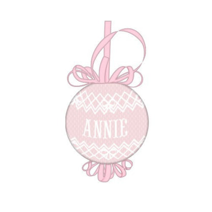 Pink Name Smocked Ornament
