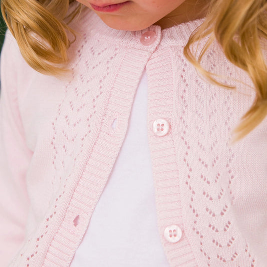 Pink Pointelle Cardigan