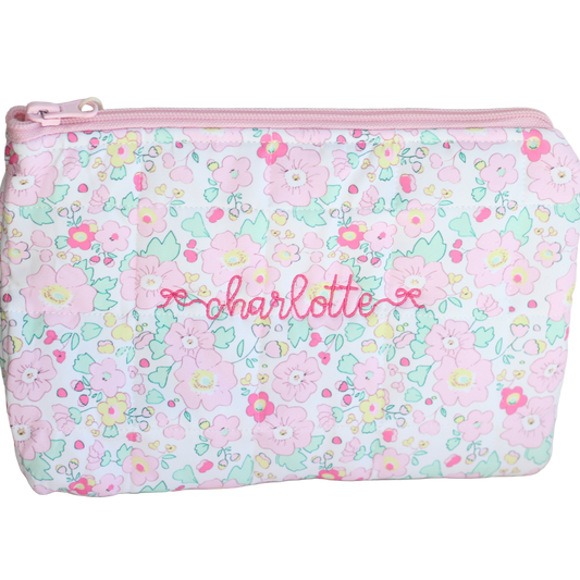 MARGO FLORAL SMALL ZIPPERED POUCH