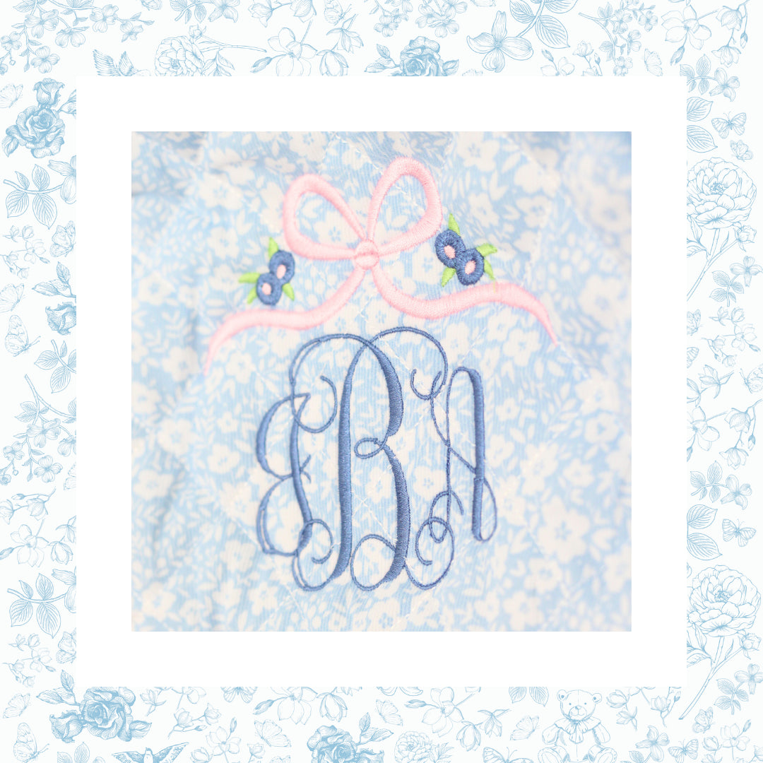 Bow with Floral Accents Monogram