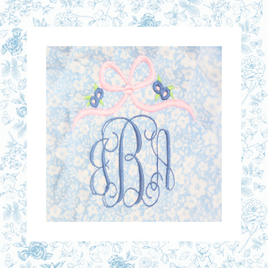 BOW WITH FLORAL ACCENTS MONOGRAM