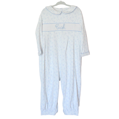 BOYS BIRTHDAY NAME SMOCKED ROMPER