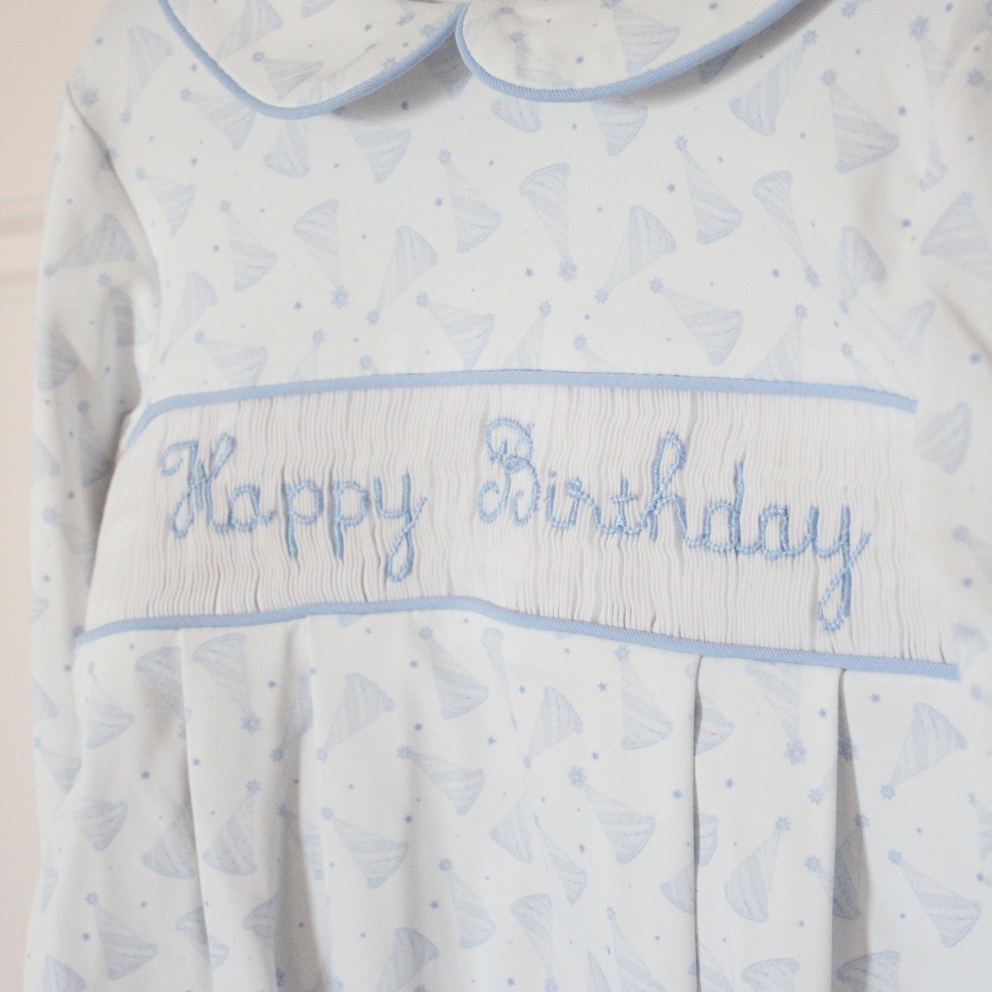BOYS BIRTHDAY NAME SMOCKED BUBBLE