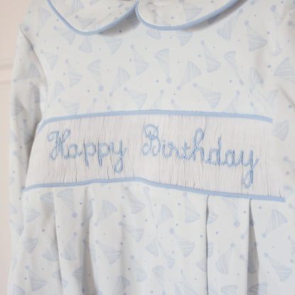 BOYS BIRTHDAY NAME SMOCKED BUBBLE
