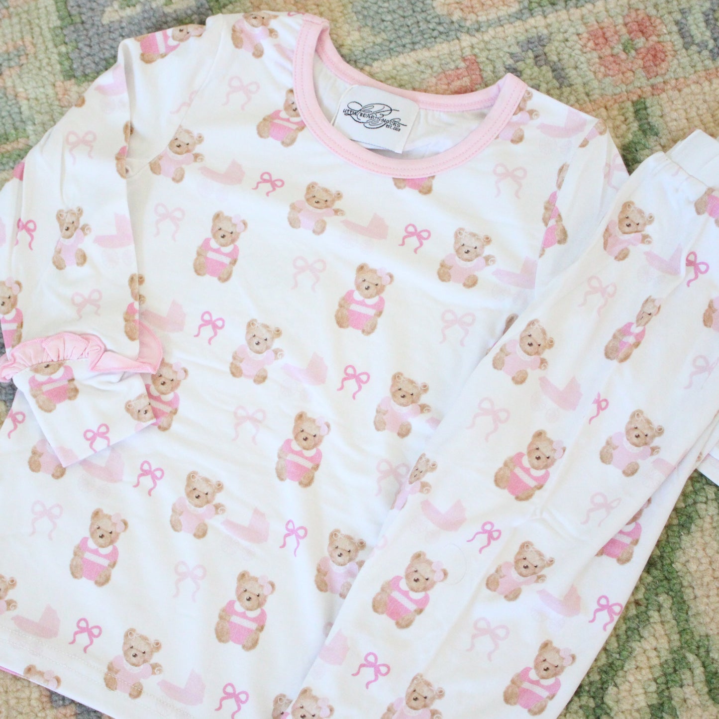 Pink Bears & Bows Bamboo 2 Piece Loungewear