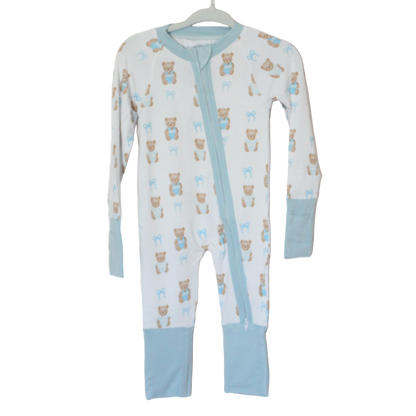 Blue Bears & Bows Bamboo Zip Up Loungewear