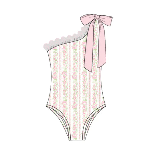 Womans Pink Palm 1PC Swim