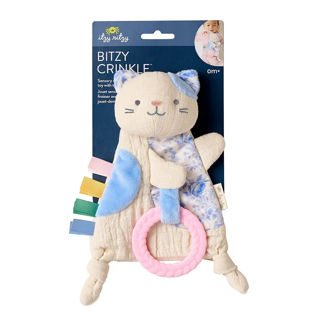 Bitzy Crinkle™ Sensory Kitty Crinkle Toy with Teether