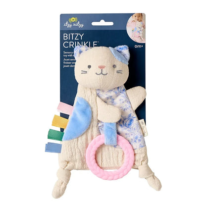 Bitzy Crinkle™ Sensory Kitty Crinkle Toy with Teether