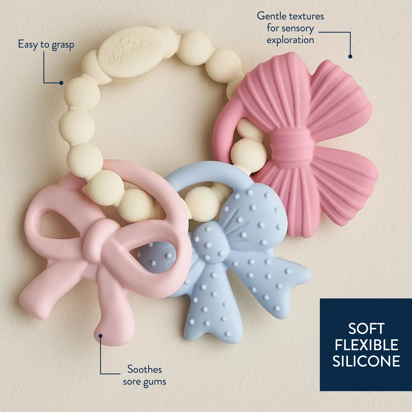 Itzy Trio™ Silicone Teether Bows