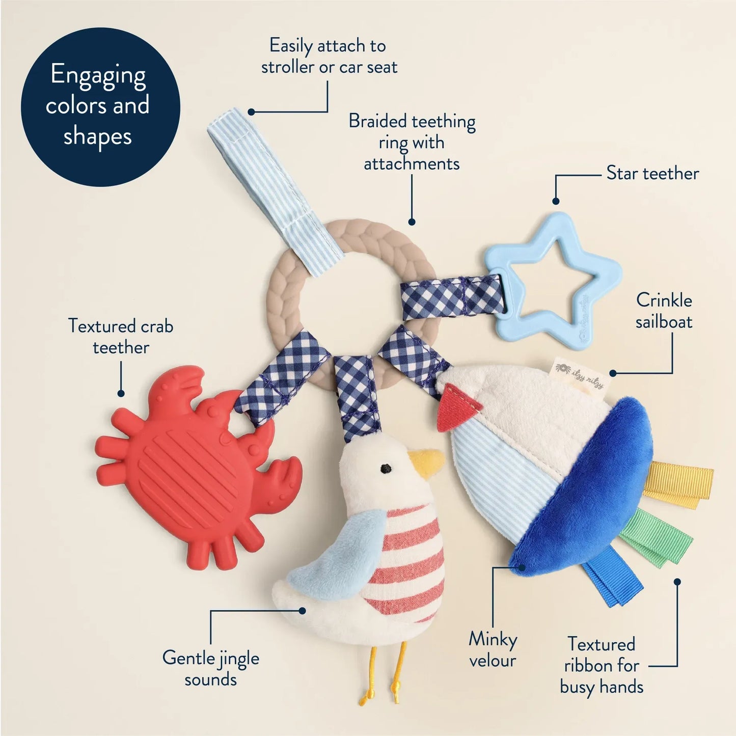 Bitzy Busy Ring™ Nautical Teething Activity Toy