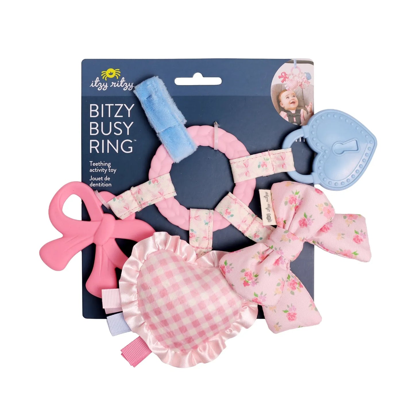 Bitzy Busy Ring™ Teething Activity Toy- Bow
