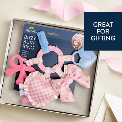 Bitzy Busy Ring™ Teething Activity Toy- Bow
