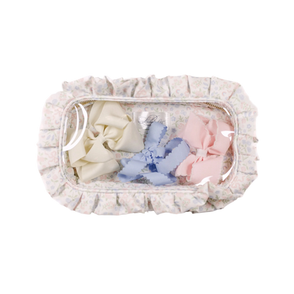 Pastel Floral & Bows Clear Zippered Pouch