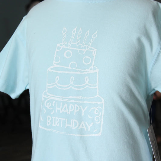 Light Blue Birthday Cake T-Shirt