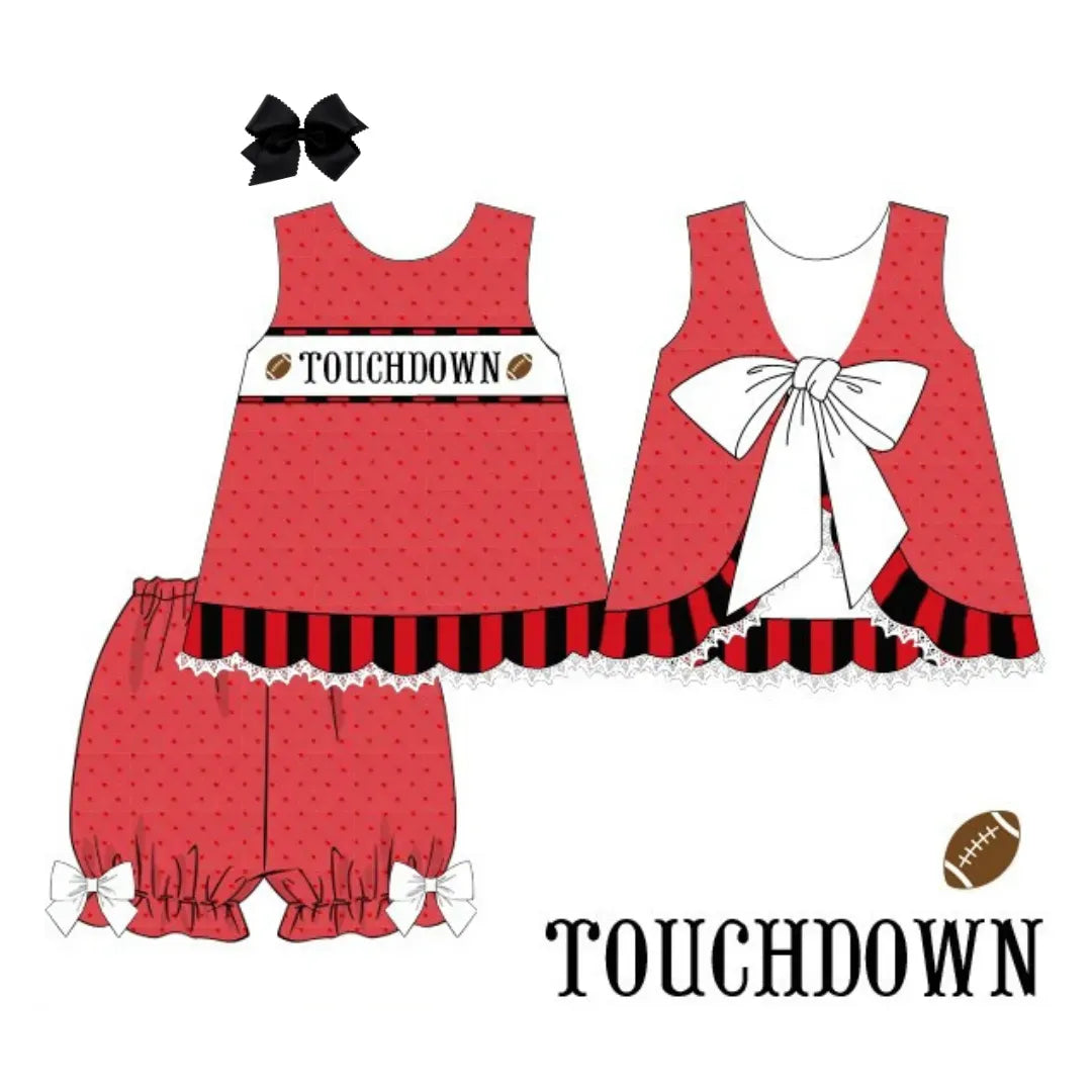 Red Swiss Dot Customized Smocked Bloomer Set