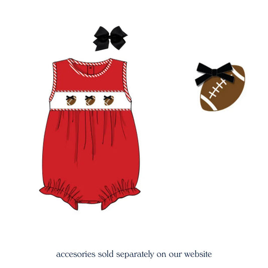 Smocked Footballs & Bows Bubble