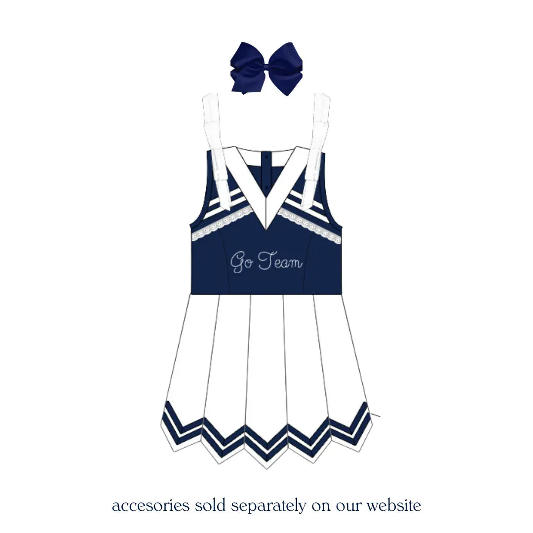 Navy & White Cheer Dress (built in shorts)
