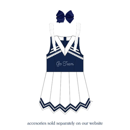 Navy & White Cheer Dress (built in shorts)
