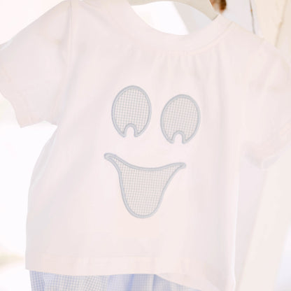 Blue Gingham Ghost Diaper Set