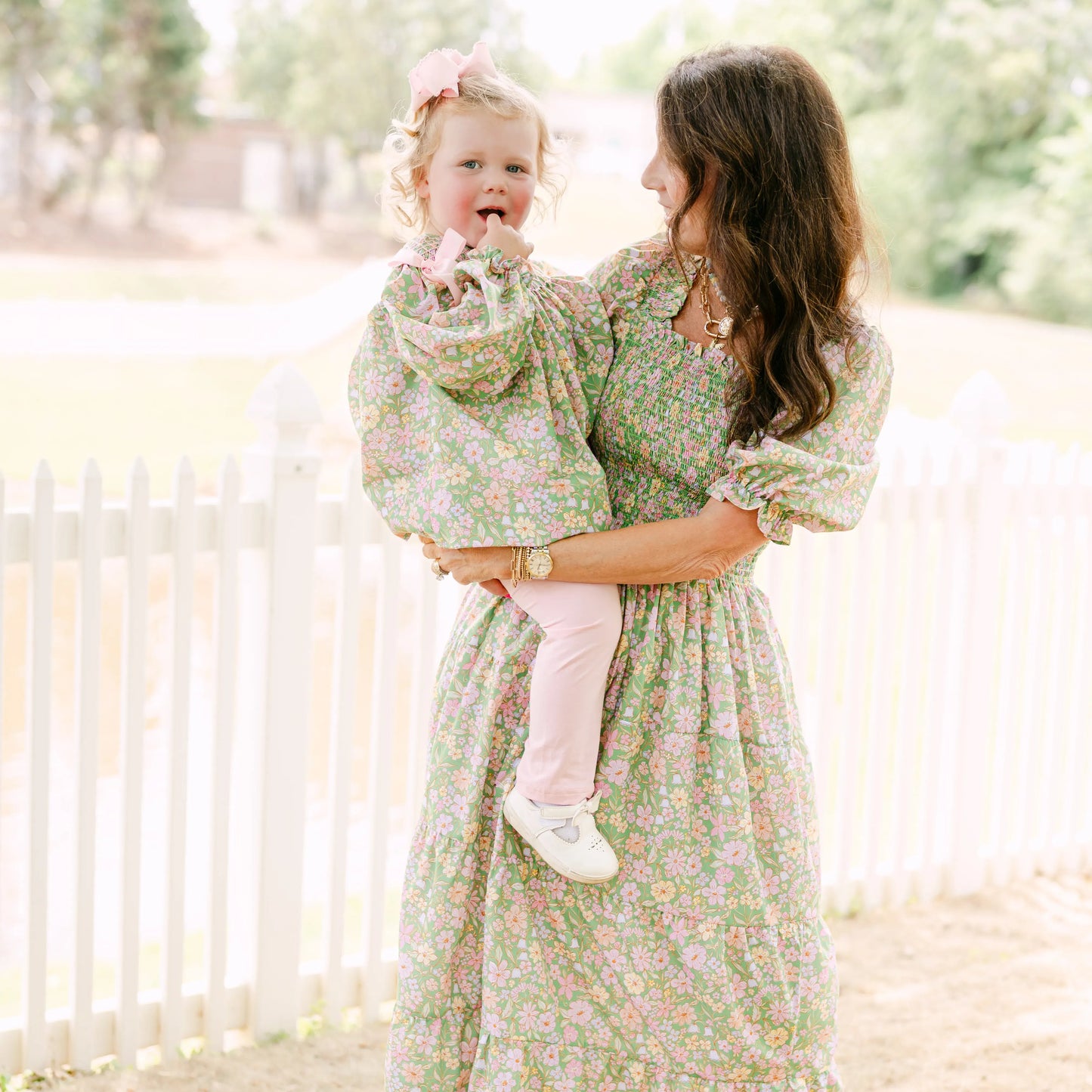 Women’s Greta Green Floral Smocked Dress