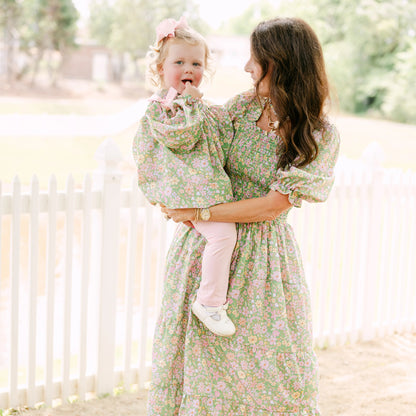 Women’s Greta Green Floral Smocked Dress