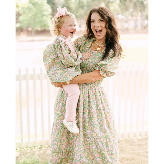 Women’s Greta Green Floral Smocked Dress
