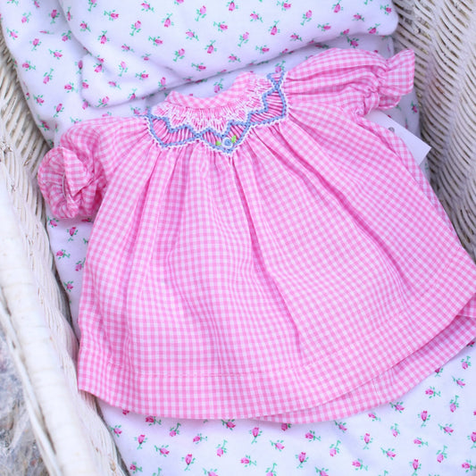 Rosalina Pink Gingham 10" Doll Bishop Dress