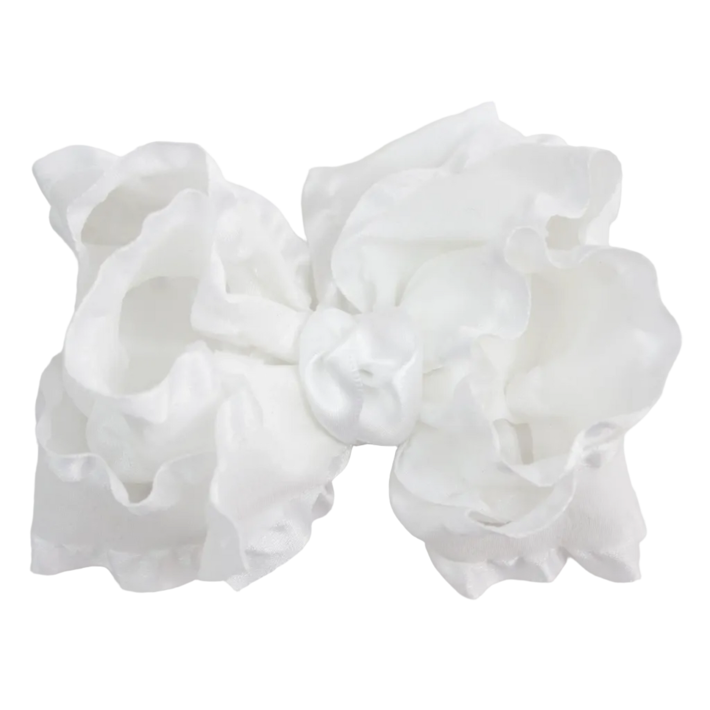 Medium Double Ruffle Bow On Pantyhose Headband