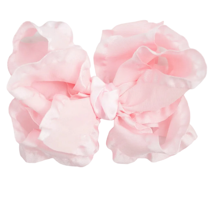 Medium Double Ruffle Bow On Pantyhose Headband
