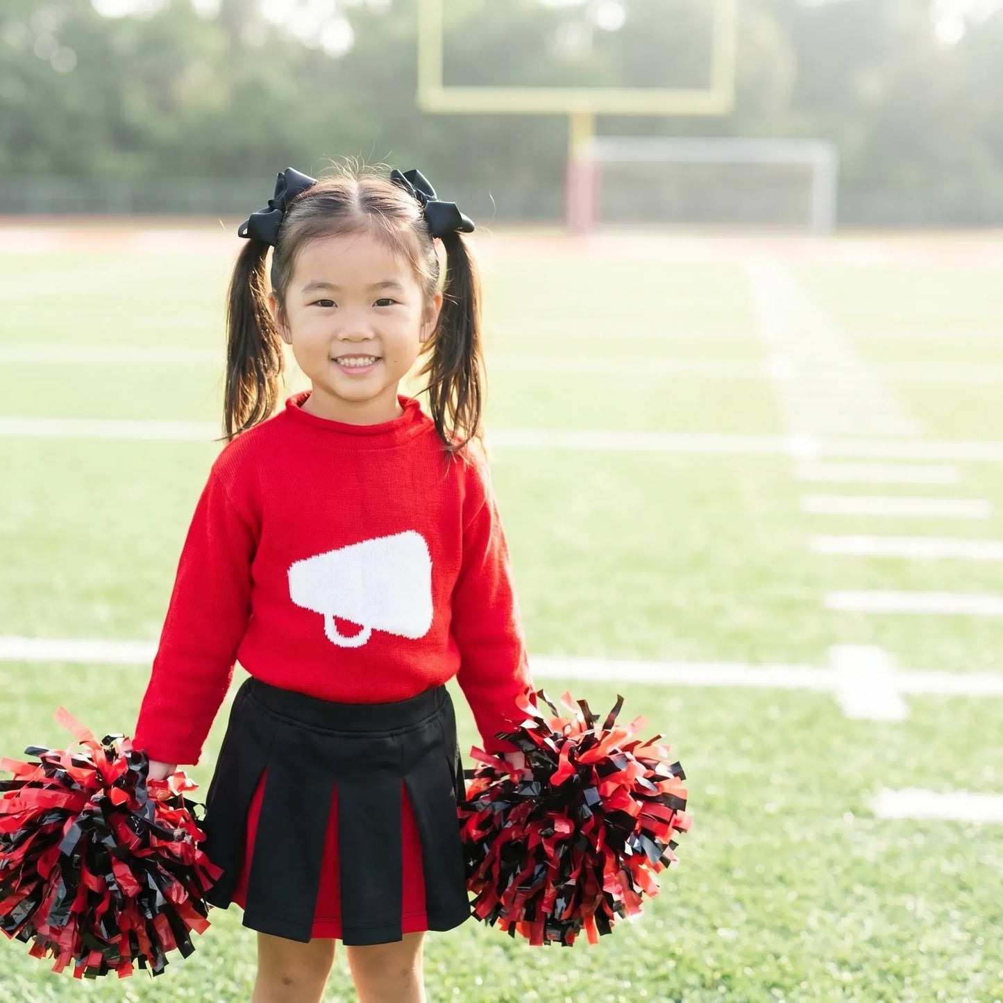 Red Megaphone Roll Neck Sweater