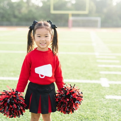 Red Megaphone Roll Neck Sweater