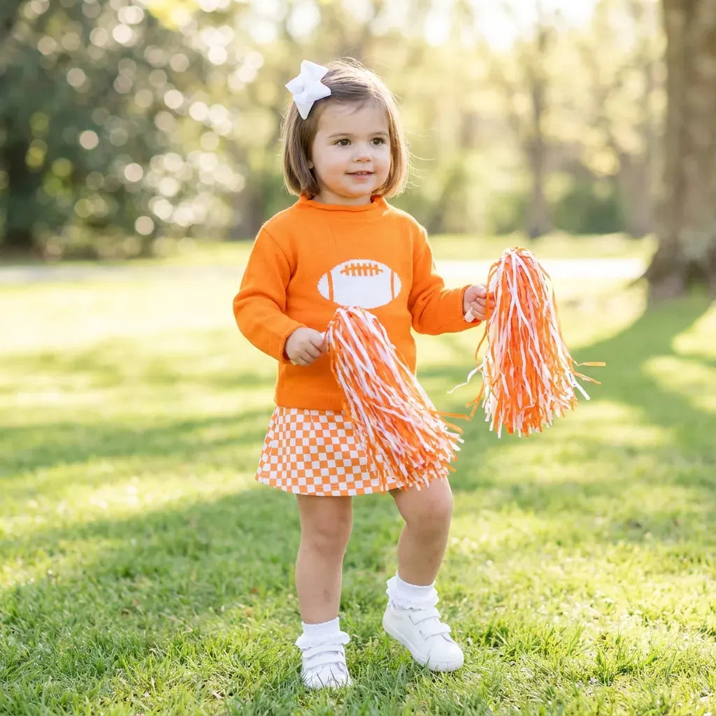 Orange Football Roll Neck Sweater