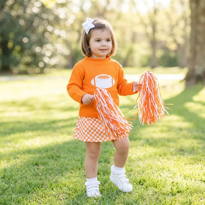 Orange Football Roll Neck Sweater