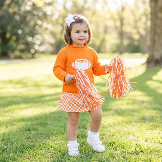 Orange Football Roll Neck Sweater