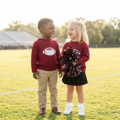 Maroon Football Roll Neck Sweater