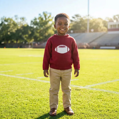 Maroon Football Roll Neck Sweater