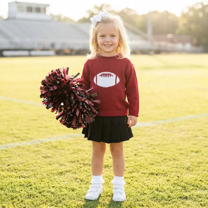 Maroon Football Roll Neck Sweater