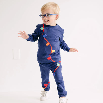 Boys Christmas Lights Jogger Set