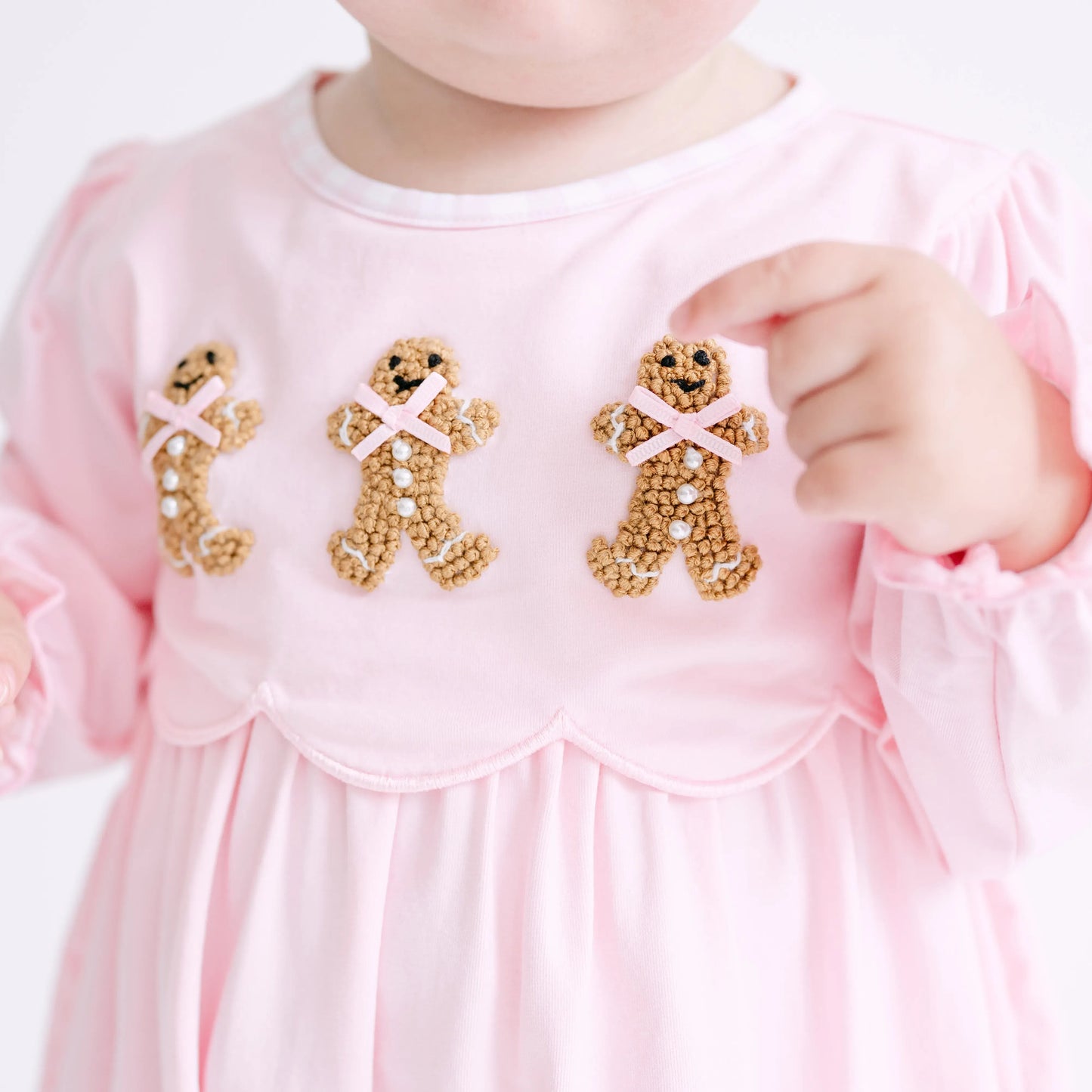 Girls Pink French Knot Gingerbread Girl Legging Set