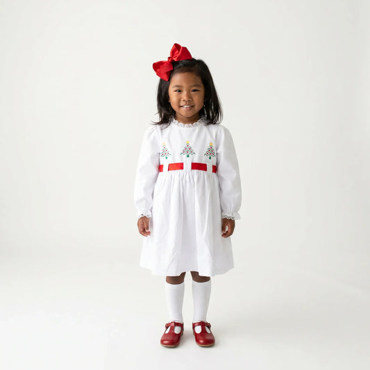 Girls White Trees Dress