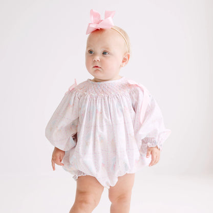 Nativity Geometric & Pearls Smocked Bishop Bubble