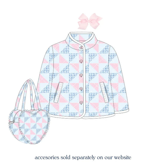 Pink & Blue Patchwork & Lace Quilted Jacket