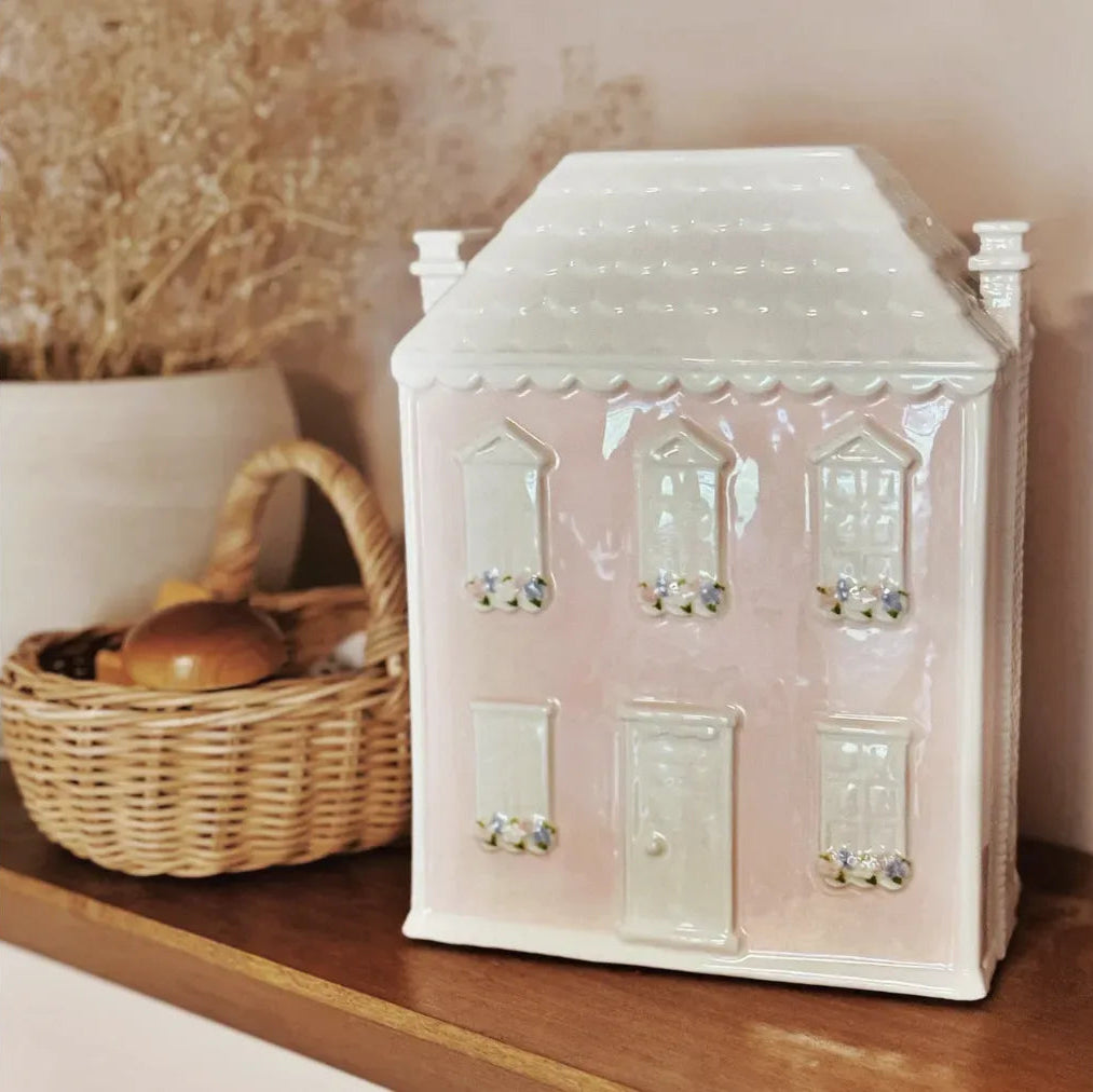 Pink Doll House Ceramic Piggy Bank