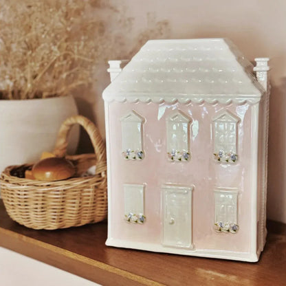 Pink Doll House Ceramic Piggy Bank
