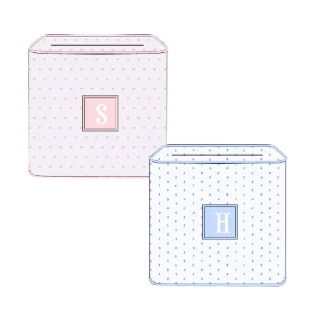 Initial Smocked Tissue Box Cover
