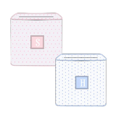 Initial Smocked Tissue Box Cover
