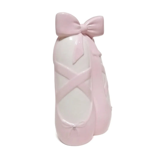 Pink Ballerina Slippers Ceramic Piggy Bank